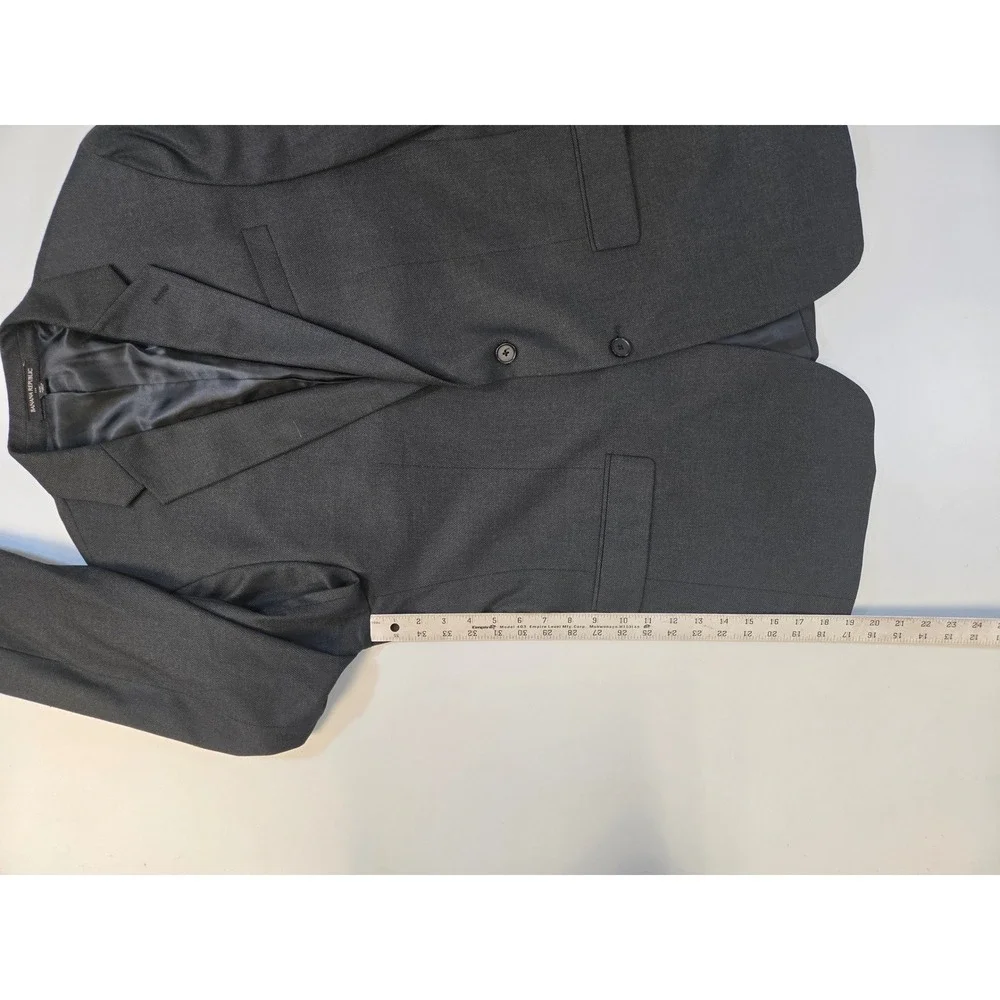 Banana Republic Mens 42L Slim Fit Charcoal Gray Nailhead Blazer Suit Jacket 42 L
